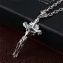 Retro Vintage Big 925 Sterling Silver Jesus Christ Crucifix Cross Pendant Necklace for Men Women,50cm Chain Retro Vintage Big 925 Sterling Silver Jesus Christ Crucifix Cross Pendant Necklace for Men Women,50cm Chain