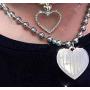 iGirl Heart Pendant Necklaces for Women and Girls Harajuku Streetwear Choker Stainless Steel Chain Jewelry Gifts