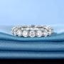 GEMSME 18K White Gold Filled Cubic Zirconia Eternity Band Ring for Women