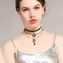 QEPOL Multilayer Fashion Vintage Hademade Women Multilayer Necklace Star Teardrop Chain & Leather Choker Necklace Layer for Women Jewelry