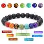 Black Lava Stone 7 Chakra Bracelets 6pcs mix 8mm Yinyang Rock Bead Elastic Natural Stones Gemstones Oil Diffuser Yoga Menditation Beads Bracelets for Men Women Girls Jewelry (6pcs Lava Stone Bracelet) Black Lava Stone 7 Chakra Bracelets 6pcs mix 8mm Yinyang Rock Bead Elastic Natural Stones Gemstones Oil Diffuser Yoga Menditation Beads Bracelets for Men Women Girls Jewelry (6pcs Lava Stone Bracelet)