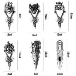 PANTIDE 6 Pcs Punk Gothic Knuckle Joint Full Finger Double Rings, Silvery Armour Cool Rings Punk Rock Hinged Loop Activity Rings for Men Women Halloween Cosplay Costume Accessories Jewelry Gifts