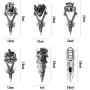 PANTIDE 6 Pcs Punk Gothic Knuckle Joint Full Finger Double Rings, Silvery Armour Cool Rings Punk Rock Hinged Loop Activity Rings for Men Women Halloween Cosplay Costume Accessories Jewelry Gifts