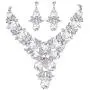 EVER FAITH Rhinestone Crystal Elegant Wedding Flower Leaf Teardrop Necklace Earring Set
