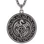 QIANJI Celtic Dragon Pendant Necklace Celtic Knot Wolf Stainless Steel Necklace Women Men Vintage Bag Package