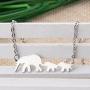 KUIYAI Lucky Family Mother and Child Elephant Necklace Mom of Twins Jewelry