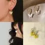 Biokia Butterfly Earrings Colorful Acrylic Butterfly Drop Earrings Womens Earrings Fashion Jewelry Gifts For Women Girls 6-12 Pairs