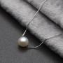 Single Pearl Necklace 7-8mm Freshwater Cultured Pearl 925 Sterling Silver Box Chain - VIKI LYNN