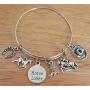 Kits Kiss Horse Bracelet, Horse Jewelry, Cowgirl Bracelet, Cowgirl Jewelry, Cowboy Hat Charm, Cowboy Boot Charm, Horse Riding Charm, Gift for Horse Lover, Cowgirl Bangle Bracelet