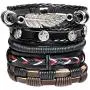 MRSXXNT Wrap Bracelets Mens Women Cowhide Multi-Layer Braided Leather Bracelet Bangle Adjustable Bracelet MRSXXNT Wrap Bracelets Mens Women Cowhide Multi-Layer Braided Leather Bracelet Bangle Adjustable Bracelet