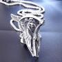 Skull Necklace for Men, Gothic Grim Reaper Sickles Skull Pendant Necklace with 23.6” Chain, Wings Skull Necklace, Retro Skull Head Totem Amulet Necklace, Punk Skull Jewelry Gift for Men Boys
