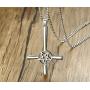 PJ Jewelry Inverted Pentagram Cross Necklace Stainless Steel Upside Down Lucifer Satan Satanic Symbol Pendant