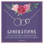 SOLINFOR Generations Necklace - Sterling Silver Jewelry with Gift Wrapping, Card - Gifts for Grandma, Grandmother, Birthday, Mothers Day from Granddaughter- 3 Interlocking Circles Necklace for Women