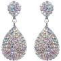1920s Earrings Great Gatsby Earrings Art Deco Earrings Clip On and Pierced Rhinestone Crystals Teardrop Earrings Dangle Earrings Statement Chandelier Drop Earrings for Women
