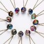 XUN Zhe Fashion Universe Galaxy Nebula Space Cosmos Glass Ball Pendant Necklace Nebula Double Sided Pendant Outer Space Necklace Jewelry for Women Teen Girls