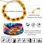 SOOWOOT 5 Pieces Hippie Costume Jewelry Set for Women Men Hippie Peace Sign Pendant Necklace Sunflower Headband Rainbow Peace Earrings Headband Bandana 60s 70s Party Accessories Peace Set