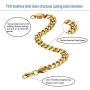 PY BLING 14K/18K Golden Plated Solid Curb Miami Cuban Link Chain Stainless Steel 4mm-8mm Diamond Cut Necklace or Bracelet for Men and Women 7-30 Inches (18k-8mm,8)