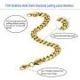 PY BLING 14K/18K Golden Plated Solid Curb Miami Cuban Link Chain Stainless Steel 4mm-8mm Diamond Cut Necklace or Bracelet for Men and Women 7-30 Inches (18k-8mm,8)