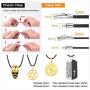 ChainsPro Waterproof Braided Leather Necklace Wax Rope Chain, Customize Available, 2/3mm Width, with Durable Snap Clasp, 16”18'' 20'' 22'' 24'' 26'' 28'' 30''-Send Gift Box