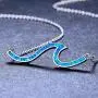 Junxin Chic 925 Sterling Silver Wave Stud Earrings White And Blue Laboratory Opal Cut Girls Gift Cute Women Charms Jewelry
