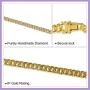 LUOWAN Cuban Link Chain for Men Iced Out Chains Gold Plated Diamond Chain Cuban Necklace Bracelet Set