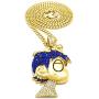 GWOOD L Uzi Cartoon Crystal Rhinestone Pendant Necklace