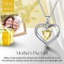 ✦Gifts for Mothers Day✦ Forever Love Heart Necklace Jewelry 18K White Gold/ Rose Gold Plated 925 Sterling Silver Birthstone Pendant Necklace with 5A Cubic Zirconia Birthday Gifts for Women and Girls