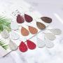 16 Pairs Leather Tear Drop Earrings Faux Lightweight Teardrop Dangle Handmade Earrings Set for Women Girl as Jewelry Gift