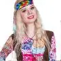 SOOWOOT 5 Pieces Hippie Costume Jewelry Set for Women Men Hippie Peace Sign Pendant Necklace Sunflower Headband Rainbow Peace Earrings Headband Bandana 60s 70s Party Accessories Peace Set