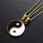 3~4 Pcs Yin Yang Chain Bracelets Necklaces Earrings Set Matching Yin Yang Adjustable Cord Bracelets Yin Yang Couple Pendant Necklace Dangle Earrings for Women Couple Friendship Accessories Jewelry