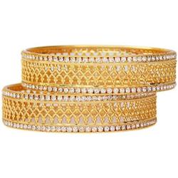 JDZ COLLECTION Indian Bridal Wedding Bracelet Bangle Set Jewelry Gold Plated Jewelry Cubic Zirconia,CZ Bangles Set Traditional Bollywood Bangles