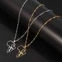 Africa Map Ankh Pendant Necklace - Stainless Steel Ancient Egyptian Coptic Map Choker Necklace Jewelry Gift for Girl and Women