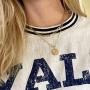 Gold Layered Initial Necklaces for Women Girls, 18k Gold Plated Paperclip Chain Necklace, Letter Pendant Choker Layering Coin Necklaces