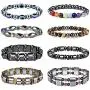 Jstyle 8 Pieces Hematite Magnetic Therapy Bracelet with Jewelry Bag,Strong Elastic,Natural Stones,Stress Relieving Magnet Bracelet Anxiety Relief for Women Men Jstyle 8 Pieces Hematite Magnetic Therapy Bracelet with Jewelry Bag,Strong Elastic,Natural Stones,Stress Relieving Magnet Bracelet Anxiety Relief for Women Men