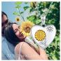 JUSTKIDSTOY Sunflower Locket Necklace You are My Sunshine Necklace 925 Sterling Silver Heart Locket Necklace That Holds Pictures Jewelry Gifts for Women, Wife, Mother