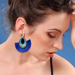 GIMEFIVE Bohemian Fashion Statement Colourful Thread Tassel Earrings Summer Fringe Drop Dangle Earrings for Women Girls Jewelry