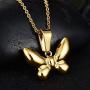 Butterfly Pendant Necklace Lightweight Hypoallergenic Surgical Titanium Steel Golden Insect Necklace