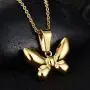 Butterfly Pendant Necklace Lightweight Hypoallergenic Surgical Titanium Steel Golden Insect Necklace