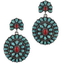 Elegant Vintage Turquoise Western Metal Dangle Earring