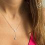 555Jewelry Womens Stainless Steel Lariat Y Drop Layer Round CZ Pendant Necklace