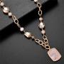 Jones New York Gold Blush Pink Gemstone Beaded Chain Necklace