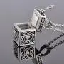 HooAMI Antique Silver Style Poison Prayer Box Heart Locket Pendant Necklace