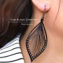 Fdesigner Boho Woven Geometric Earrings Drop Black Jewelry Fashion Silk Earring Dangle for Women and Girls