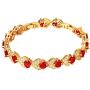 U7 Women Birthstone Crystal Bracelet 18K Gold Plated Round Cut Cubic Zirconia Tennis Bracelet, Fit 6-8 Inches