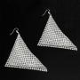 Suyi Trendy Women Earrings Metal Mesh Grid Sequins Tassel Long Drop Dangle Earrings