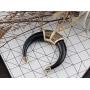 Alilang Womens Boho Tribal Native American Inspired Crescent Moon Bull Horn Bone Pendant Necklace