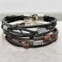 Leather Bracelet For Women Men , Braided Genuine Bangle Charm Mens Vintage Wrist Band Brown Rope Bracelets Fashion Jewelry