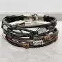 Leather Bracelet For Women Men , Braided Genuine Bangle Charm Mens Vintage Wrist Band Brown Rope Bracelets Fashion Jewelry