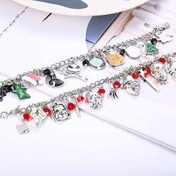 JOERICA 2 Pcs Charm bracelet for Women Horror bracelet Classic Scary Movie Jewelry Christmas Bracelet