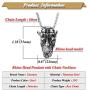Xusamss Punk Rock Titanium steel Animal Rhino Head Pendant Necklace,24inches Link Chain